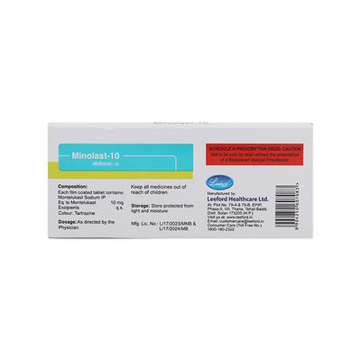 MINOLAST 10mg Tablet 10's - Allergies-Ant