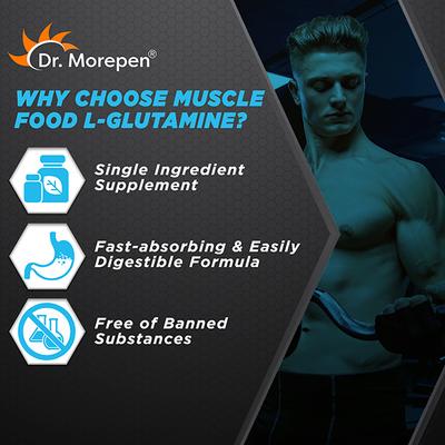 Dr. Morepen Muscle Food L Glutamine Post Workout Powder 250 gm - Workout Essentials
