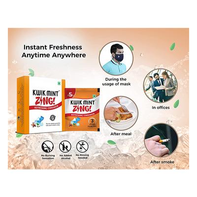 Kwikmint Zing Strips Sugar Free - Refreshing Cinnamon (Pack of 40 x 3's) - Nicotine Gums/Lozenges