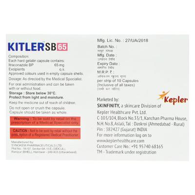 KITLER SB 65 Capsule 10's - Fungal Infections-Anf