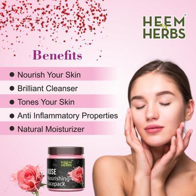 Heem & Herbs Nourishing Face Pack - Rose 100 gm - Face Packs
