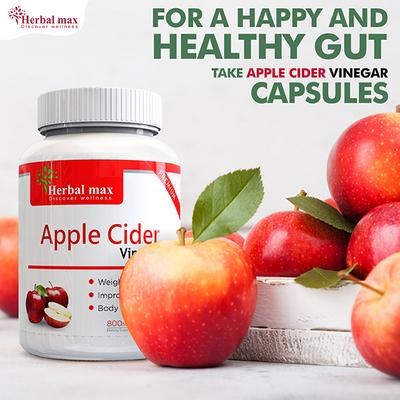 Herbal Max Apple Cider Vinegar Dietary Supplement 800 mg Capsule 30's - Apple Cider Vinegar - Acv