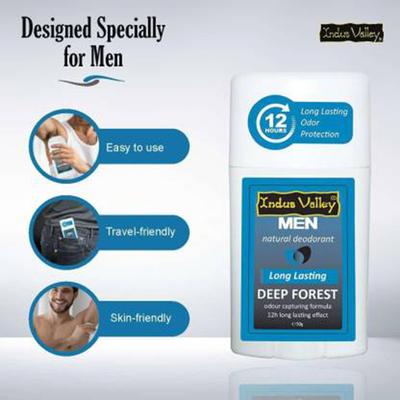 Indus Valley Men Natural Deodorant - Deep Forest 50 gm - Men Perfumes (Edt/Edp)