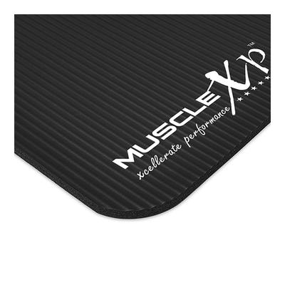 MuscleXP (13 mm) Thick NBR Material Yoga Mat - (Black) 1's - Workout Essentials