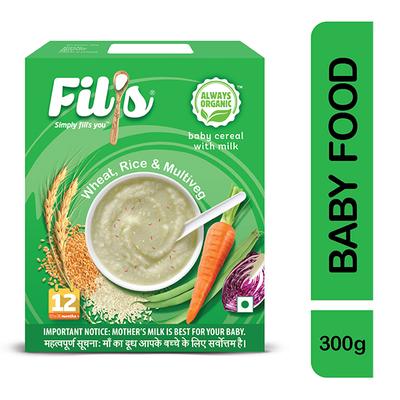 Fil's Organic Baby Cereal With Wheat, Rice & Multiveg 300 gm - Baby And Infant Supplements