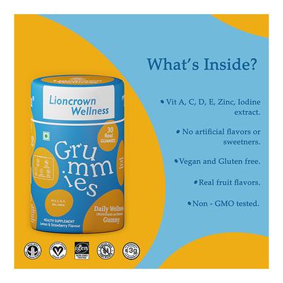 Lioncrown Wellness Grummies Daily Wellness Gummy - Lemon & Strawberry 30's - Multi-Vitamins