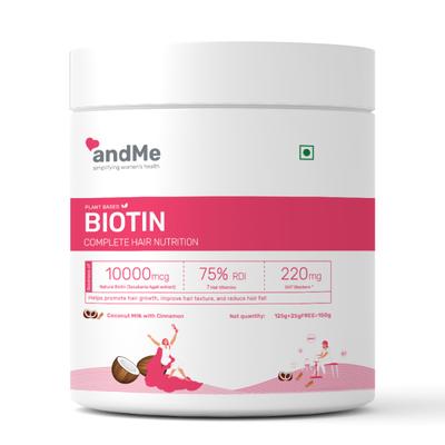 andMe Biotin Powder - Coconut Mix With Cinnamon 150 gm - Hair & Skin