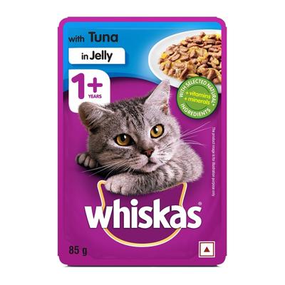 Whiskas Adult Tuna in Jelly (Pack of 85gm x 96) 8160 gm - Petfood