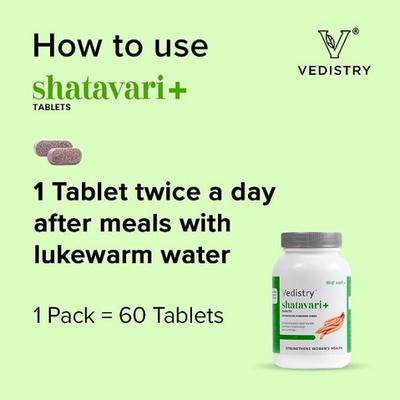 Vedistry Shatavari+ Tablet 60's - Pure Herbs