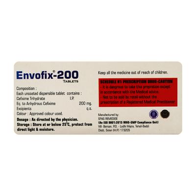 ENVOFIX 200mg Tablet 10's - Bacterial Infections-Cep