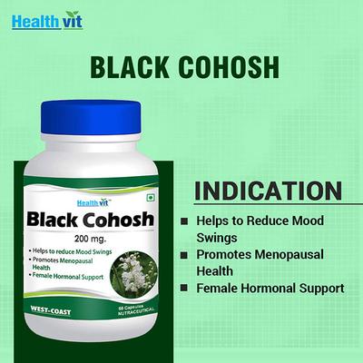 HealthVit Black Cohosh 200 mg Capsule 60's - Herbal Dietary Supplement