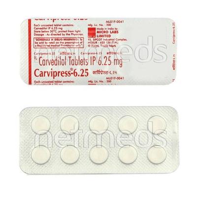 Carvipress 6.25mg Tablet 10'S - Hypertension-Bet
