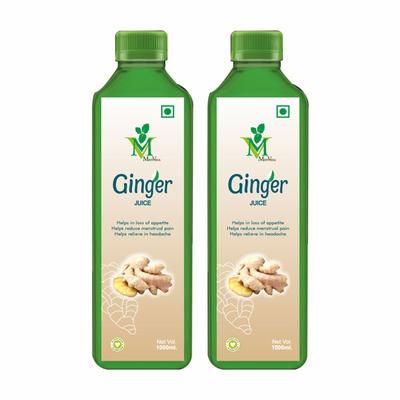 Mint Veda Ginger Juice (Pack of 2 x 1000 ml) - Herbal Dietary Supplement