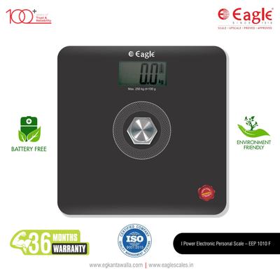 Eagle Digital Weighing Scale Battery Free (EEP-1010F) - Black - Health Monitors And Equipment