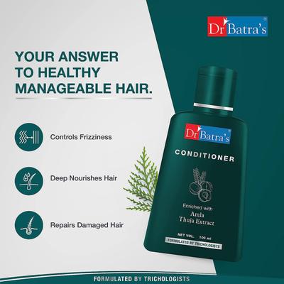 Dr Batra's Hair Fall Control Shampoo 500 ml + Hair Fall Control Serum 125 ml + Conditioner 100 ml - Hair Treatment