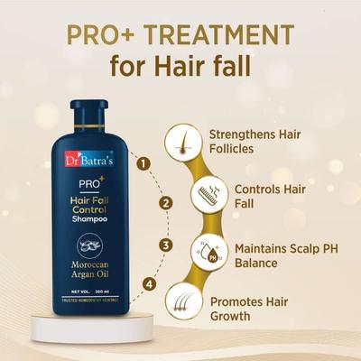 Dr Batra's Hair Fall Control Shampoo 350 ml + PRO+ Conditioner 350 ml + PRO+ Hair Fall Control Oil 200 ml - Hair Treatment
