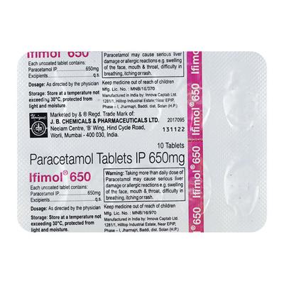 IFIMOL 650 Tablet 10's - Fever-Ana