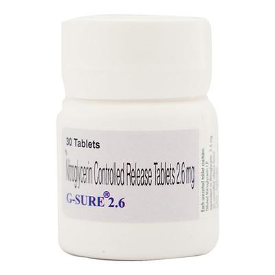 G SURE 2.6mg Tablet 30's - Angina