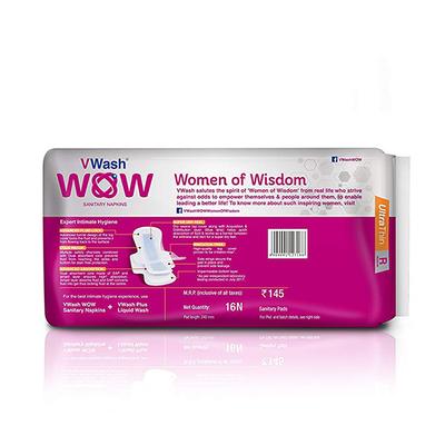 VWash WOW Ultra Thin Sanitary Pad - Regular (Pack of 3 x 16's) - Sanitary Napkins