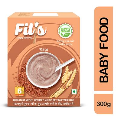 Fil's Organic Baby Cereal With Milk & Ragi (6-24 Months) 300 gm - Baby And Infant Supplements