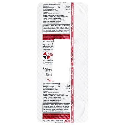 TELSYS MT 25 Tablet 10's - Hypertension-Ana