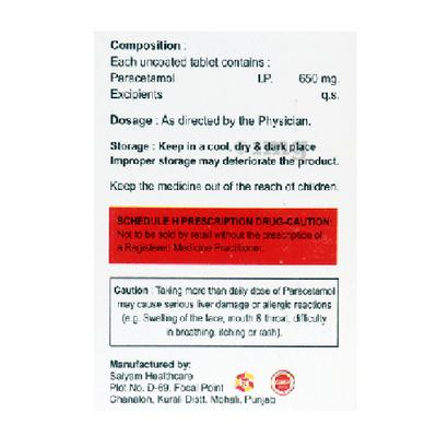 PARACURE 650 Tablet 10's - Fever-Ana