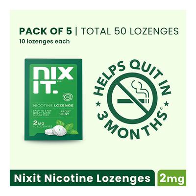 Nixit Nicotine Lozenges 2 mg - Frost Mint (Pack of 5 x 10's) - Nicotine Gums/Lozenges