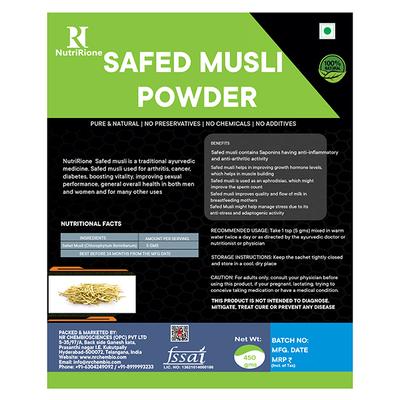 NutriRione Safed Musli Powder 450 gm - Health Products