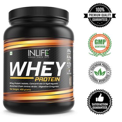 INLIFE Whey Protein Powder - Chocolate Flavour 400 g - Whey Proteins
