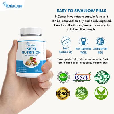 Herbal Max Keto Nutrition Dietary Supplement 800 mg Capsule 60's - Weight Loss