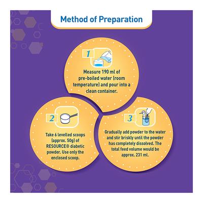 Nestle Resource Diabetic Powder - Vanilla Flavour 200 gm (Refill Pack) - General Health