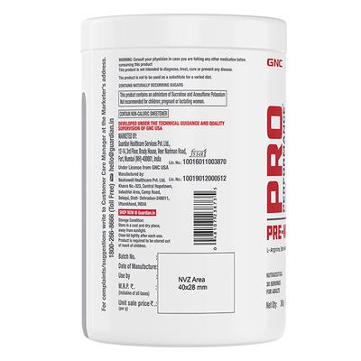 GNC PRO Performance Pre Workout Powder - Fruit Punch 360 g - Workout Essentials