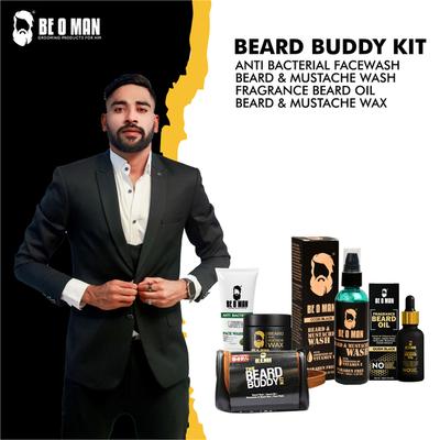 Beoman Beard Buddy Kit (Face Wash 50 ml + Bread Wash 100 ml + Beard Oil 30 ml + Beard Wax 50 gm) - Face Washes