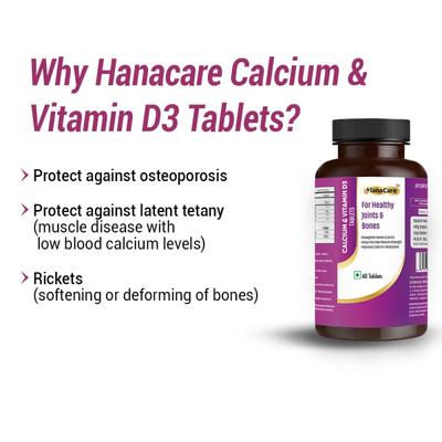 Hanacare Calcium & Vitamin D3 Tablets 60's - Multi-Vitamins