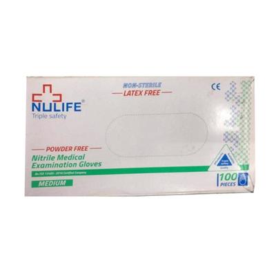 Nulife Triple Safety Latex Free Nitrile Medical Examination Gloves - Medium 100's - Gloves - S