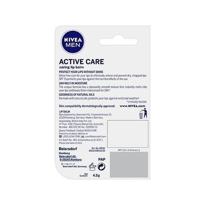 Nivea Men SPF 15 Lip Balm - Active Care 4.8 gm - Lip Balms