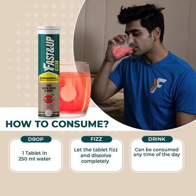 Fast&Up Rest Effervescent Tablet - Cranberry Flavour 15's - Sexual Care