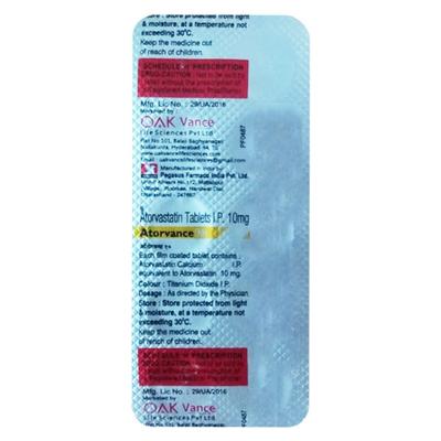 ATORVANCE 10 Tablet 10's - High Cholesterol-Dys