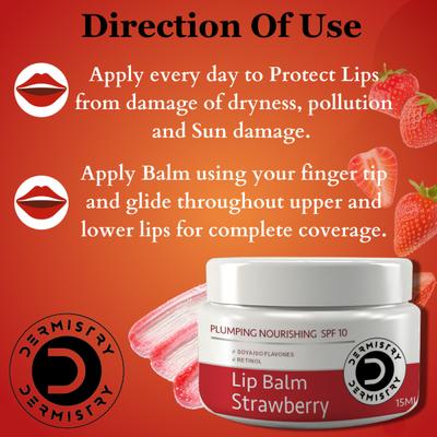 Dermistry Plumping Nourishing SPF 10 Lip Balm - Strawberry 15 ml - Lip Balms