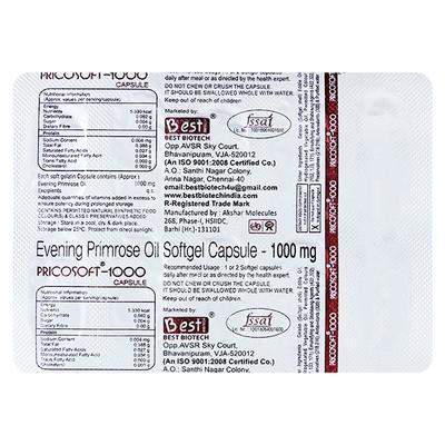 PRICOSOFT 1000 Softgel Capsule 10's - Supplements-Sup