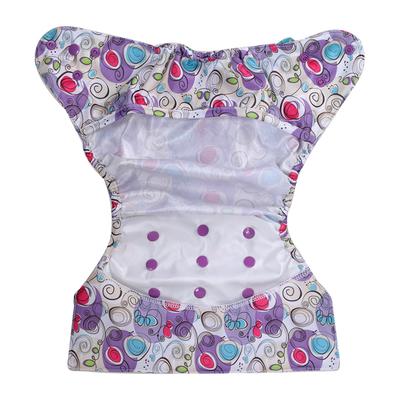 Bumberry Reusable Diaper Cover (2-36 Months) with 2 Wet Free Inserts - Violet Print - Diapers & Wipes