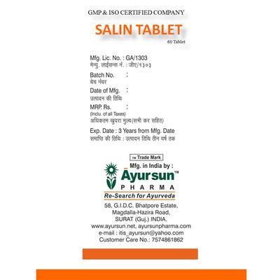 Ayursun Salin Tablet 60's - Speciality Medicines