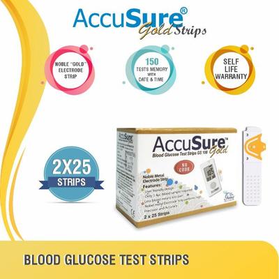 AccuSure Gold Blood Glucose Test Strip 50's - Blood Glucose Monitors/Test Strips