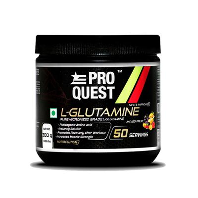 Proquest L-Glutamine Powder - Mixed Fruit Flavour 300 gm - Amino Acids