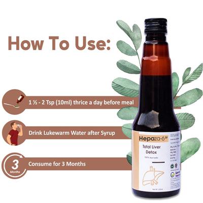 Le-Vanza Hepaza - 6 Total Liver Detox Syrup (Pack of 2 x 225 ml) - Speciality Medicines