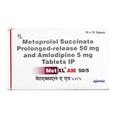 MET XL AM 50/5mg Tablet 15'S - Hypertension-Bet
