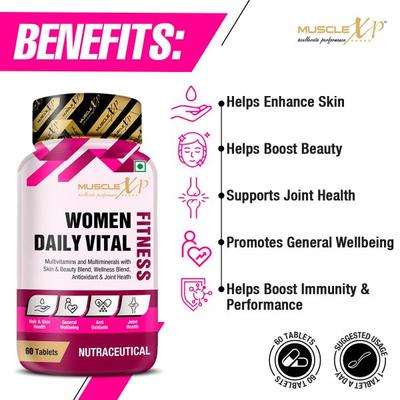 MuscleXP Women Daily Vital Fitness Tablet 60's - Workout Essentials