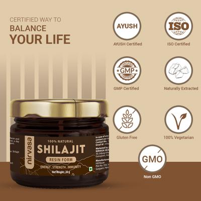 Nirvasa Shilajit Resin (Pack of 6 x 20 gm) 1's - Sexual Care