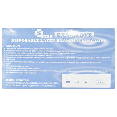 Star Disposable Latex Examination Glove (M) 100's - Gloves - S
