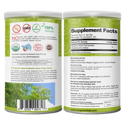 Organic Veda Neem Leaf Powder 454 gm - Pure Herbs